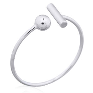 A simple ball and bar open ring 925 sterling silver