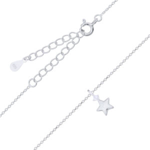 A star charm cz sterling silver necklace