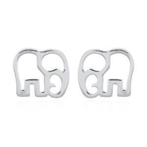 A pair of charming elephant studs in sterling silver
