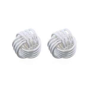 A pair of infinity knot stud earrings in sterling silver