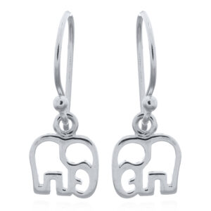 A pair of stunning elephant silver dangle earrings