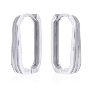 A pair of octagon 925 sterling silver hinged hoop earrings