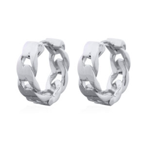 A pair of bold chain 925 silver hoop earrings