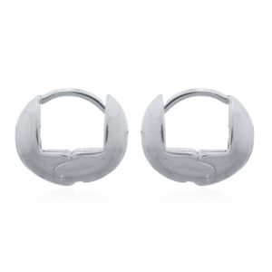 A pair of sleek 925 sterling silver petite click huggie earrings