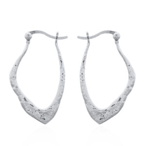 A pair of unique 925 silver abstract hoop earrings