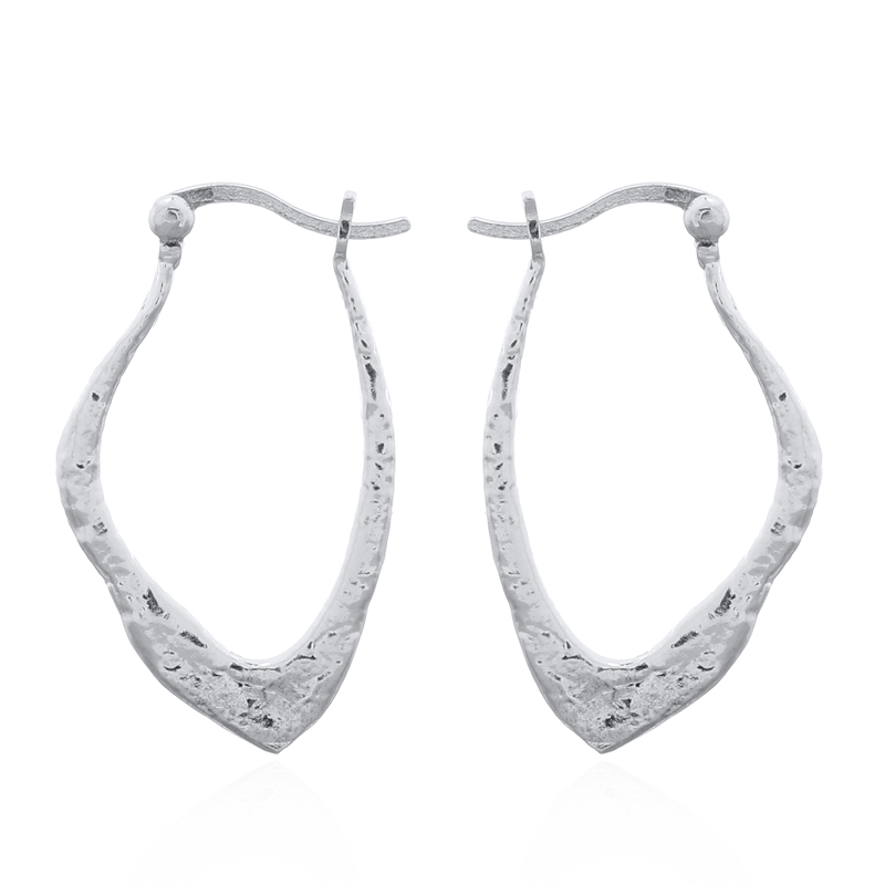 A pair of unique 925 silver abstract hoop earrings