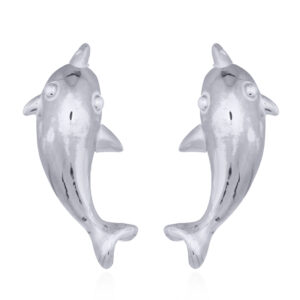 A pair of cute dolphin stud earrings 925 sterling silver