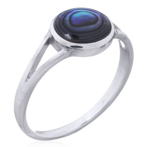A exquisite 925 silver abalone statement ring
