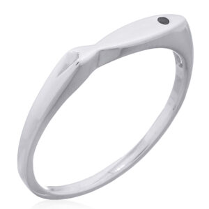A cubic zirconia ichthys sterling silver ring