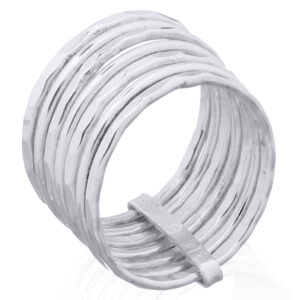 A elegant 7 piece 925 sterling silver stack ring set