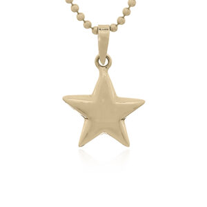 A small 925 silver star charm pendant convex golden shiny star