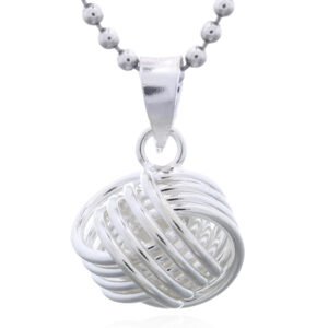 A infinity knot pendant in sterling silver