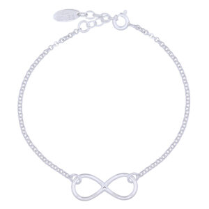 A timeless 925 sterling silver rollo chain infinity bracelet