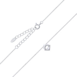 A modern 925 silver cube open circle necklace