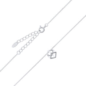 A modern 925 silver open cube necklace