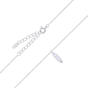 A minimalist silver necklace with grain bead charm