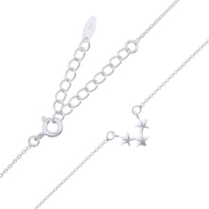 A sterling silver star necklace with captivating three star charm