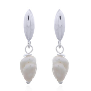 A pair of unique freshwater baroque pearl drop stud earrings
