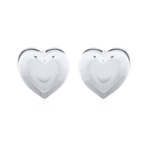 A pair of modern 925 sterling silver double heart hoop earrings
