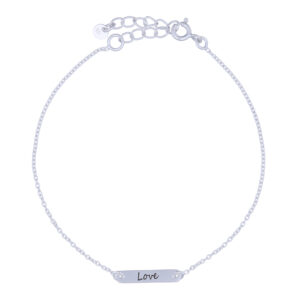 A 925 silver 'love' bar bracelet