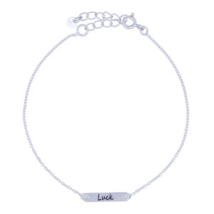 A 925 Silver 'LUCK' Bar Bracelet