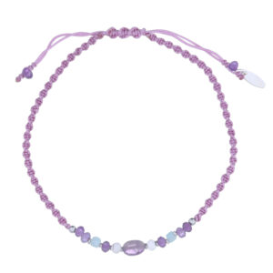 A Gemstone-Studded Sterling Silver Polyester Bracelet