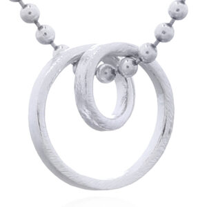 Silver Double Loop Spiral Ribbon Pendant