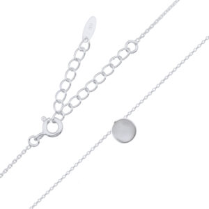 Sterling Silver Cable Chain Necklace with MOP Circle