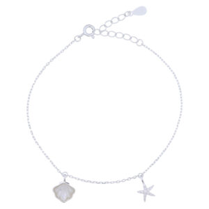 Silver Seashell Starfish Bracelet