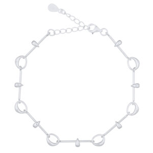 925 Sterling Silver Linked Sticks Drop Bracelet