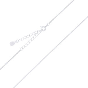 925 Sterling Silver Snake Chain Necklace with Diamond Cut Accents