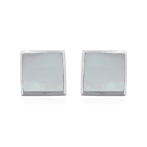 Square MOP Stud Earrings in Sterling Silver