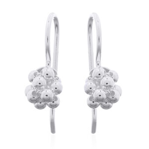 Silver Grape Bunch Dangle Earrings