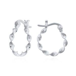 925 Sterling Silver Twisted Flat Wire Hoop Earrings