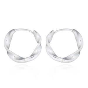 Hinged Clasp Twisted Wire Sterling Hoops