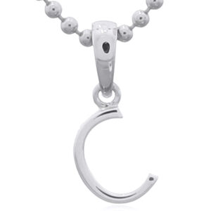 Sterling Silver Capital Letter “C” Pendant