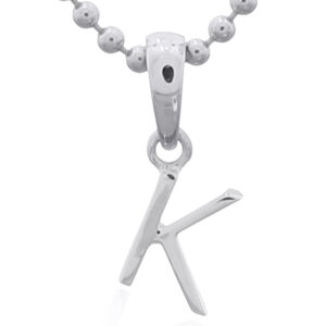 Sterling Silver Capital Letter “K” Pendant