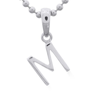 Sterling Silver Capital Letter “M” Pendant