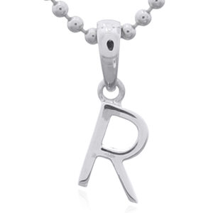 Sterling Silver Capital Letter “R” Pendant