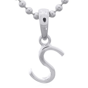Sterling Silver Capital Letter “S” Pendant