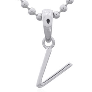 Sterling Silver Capital Letter “V” Pendant