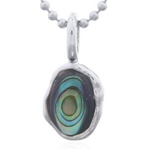 925 Silver Abalone Shell Irregular Oval Pendant