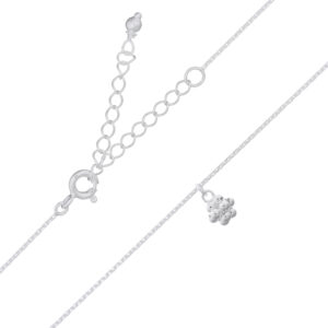 Silver Bead Charm Necklace on Cable Chain