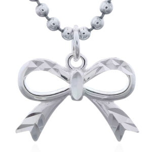 925 Silver Faceted Ribbon Pendant