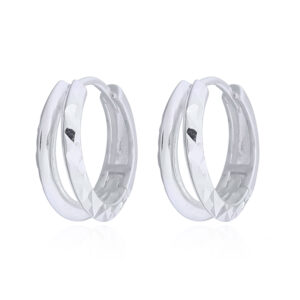 Dual Faceted Split Circle Hoop Earrings