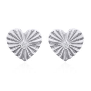 Shine Bright Sterling Heart Stud Earrings