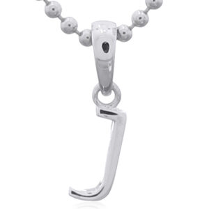 Sterling Silver Capital Letter “J” Pendant