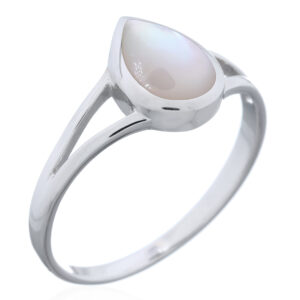 925 Sterling Silver Raindrop Ring with MOP Inlay