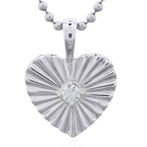 Sterling Silver Heart Pendant with Sunbeam CZ Glow