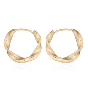 Hinged Clasp Gold Plated Twisted Wire Sterling Hoops